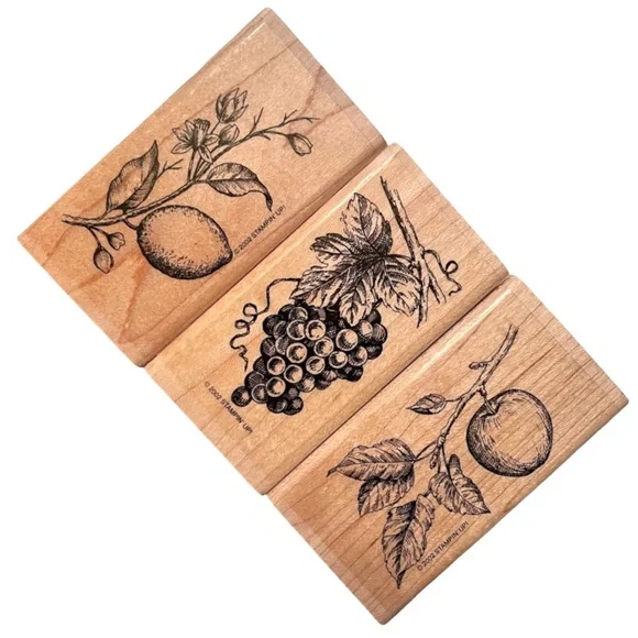 Stampin’ Up “Sun Ripened II” Lemon Grape Apple Tree Harvest Rubber Stamp Set - Picture 3 of 11